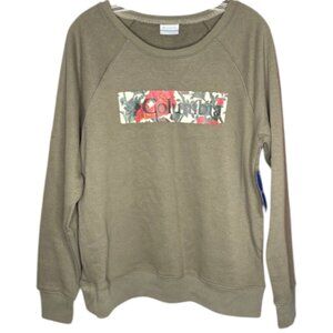 Columbia Barlow Basin Floral Graphic Crew - Olive - M